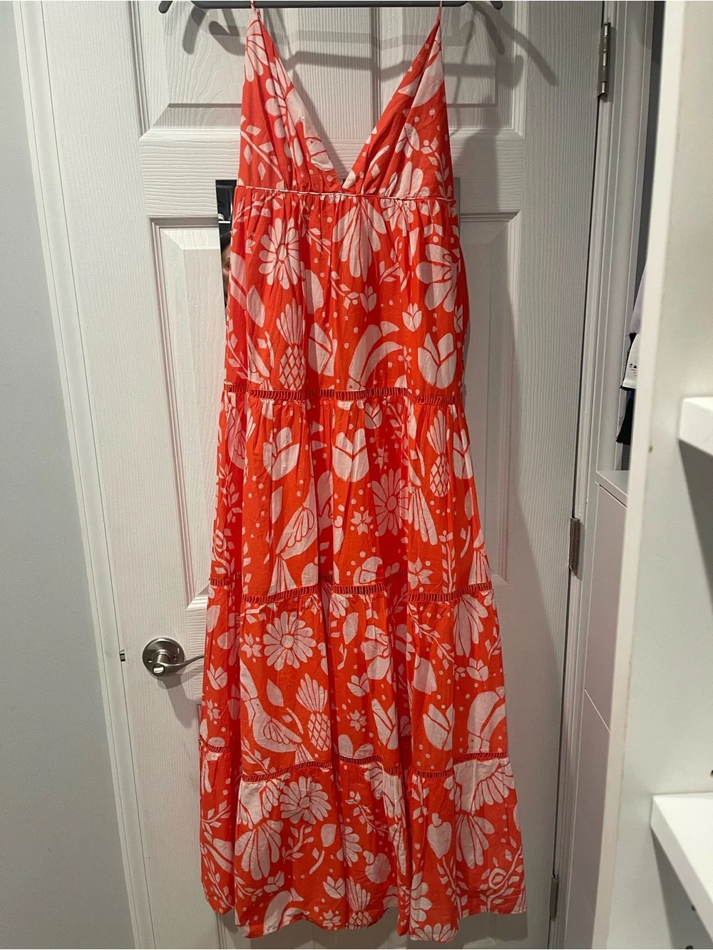 FARM Rio Neon Orange Tropical Maxi Dress